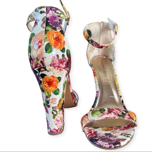 ❤️ EUC - MADDEN GIRL Floral Print Heals - Size 9 - Picture 3 of 4